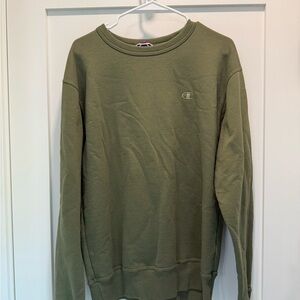 Champion Men's Olive Green Sweater Reverse Weave
